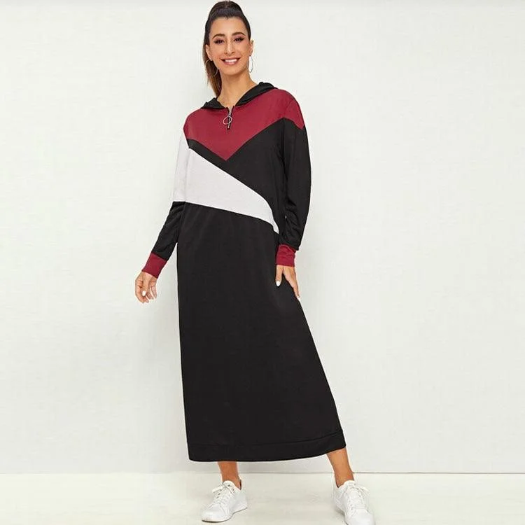Quick Sale pleated maxi dresspleated maxi dressColor block long sweater