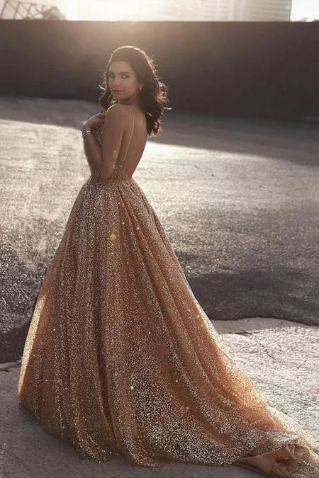 Great Deals Sparkly A Line Elegant Long Prom Dress, Evening Party Dresses JKN4104