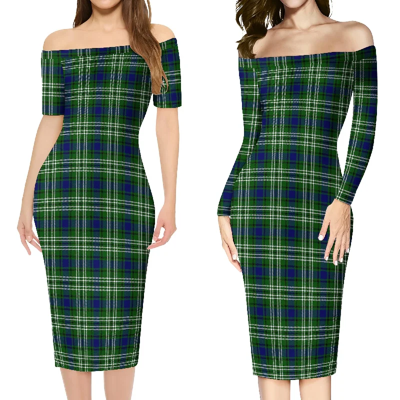Holiday Sale Purves Tartan Off Shoulder Lady Dress