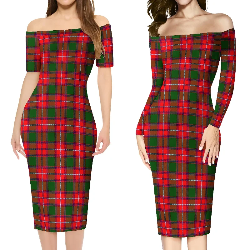 Don't Miss Rattray Modern Tartan Off Shoulder Lady Dress