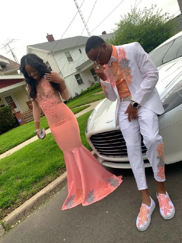 Price Rollback summer floral dresssummer floral dressBlack Girls Mermaid Prom Dress With Long Sleeves,Spring Dance Dress Y5040