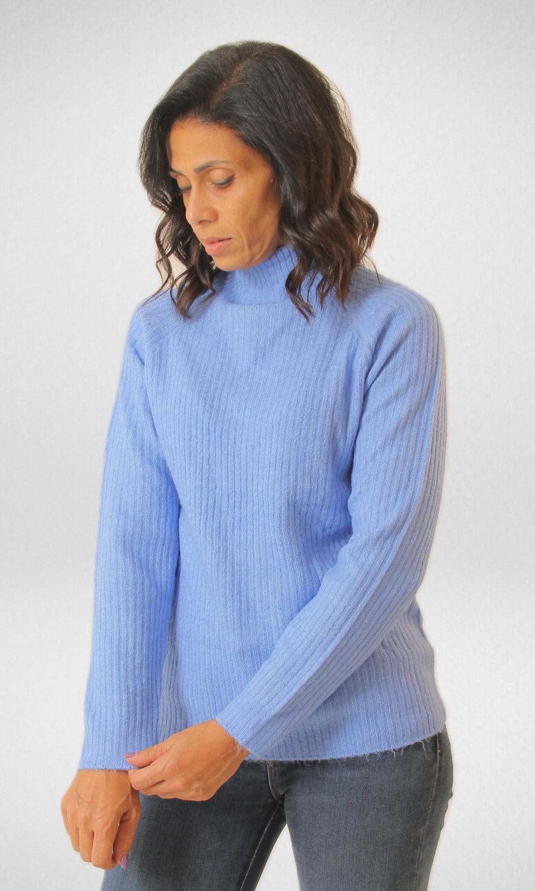 Bonus Savings bold workout sweatshirtAmisu High Collar Women Pullover - Blue
