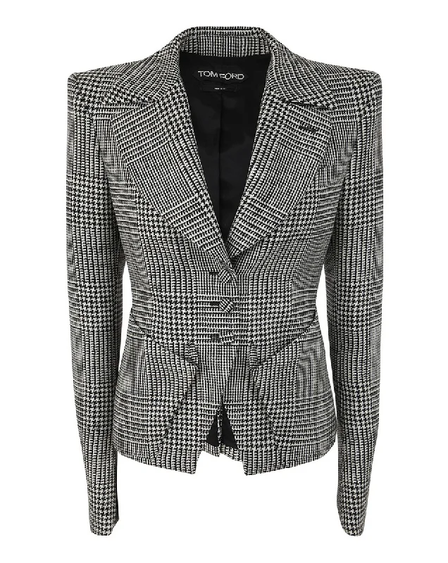 Crazy Deals chic wool coatTom Ford Womens Patterened Jacket In Gray