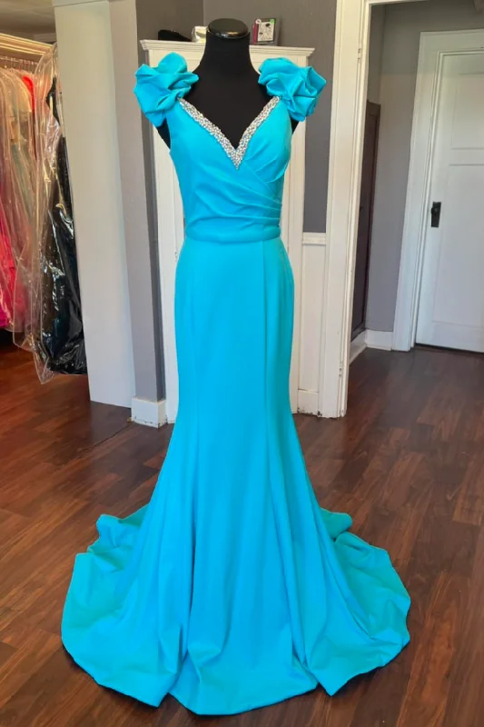 Hurry In elegant dresselegant dressSatin Mermaid V-Neck Sleeveless Beaded Party Prom Dress Hurry In elegant dresselegant dressSatin Mermaid V-Neck Sleeveless Beaded Party Prom Dress