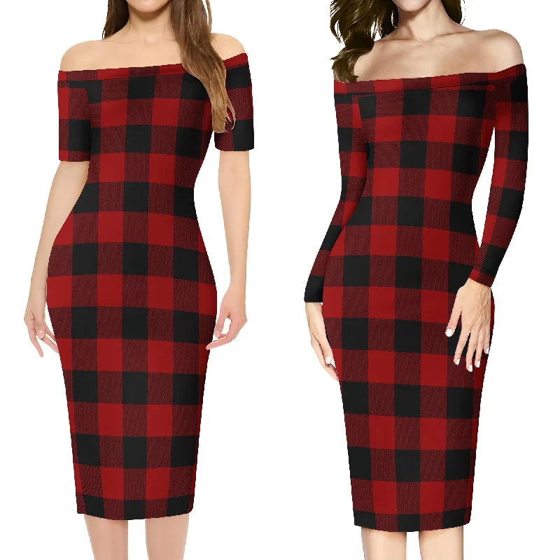 YEAR-End Sale Rob Roy Macgregor Tartan Off Shoulder Lady Dress