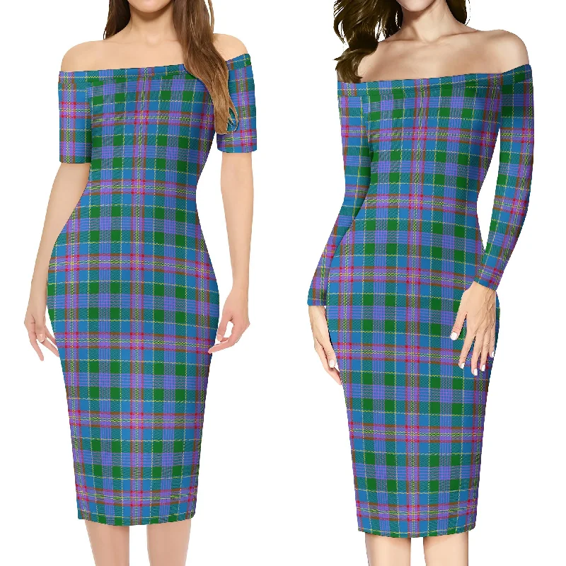 Special Price Ralston Tartan Off Shoulder Lady Dress