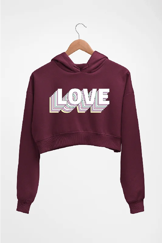 Value Deals comfy athletic hoodieLove Crop HOODIE FOR WOMEN