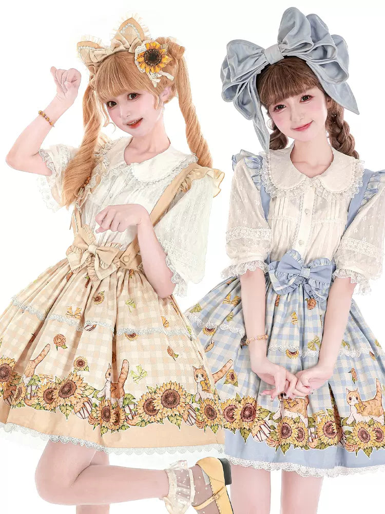 Price Cut lace dresslace dressChaton Jardin~Sunny Cat~Sweet Lolita Suspenders SK Sunflower Print Lolita Skirt Price Cut lace dresslace dressChaton Jardin~Sunny Cat~Sweet Lolita Suspenders SK Sunflower Print Lolita Skirt