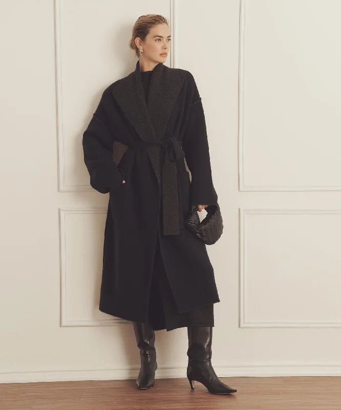Limited Time Discount fitted trench coatSuper Luxe Cashmere Double Faced Coat