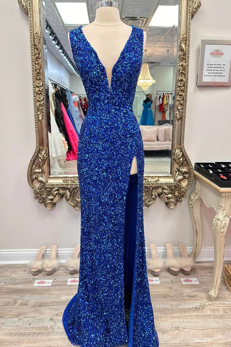 Great Deals lace dresslace dressLow V-Neck Sleeveless Empire With Side Slit Party Prom Dress