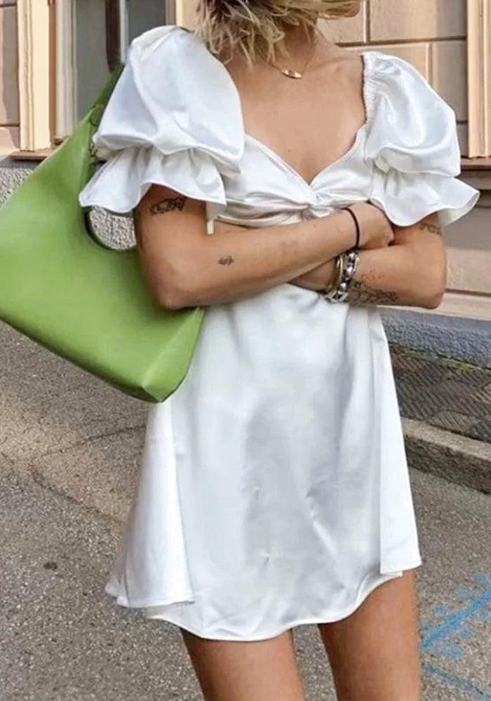 Unmissable Offer fitted cocktail dressfitted cocktail dressSexy White Satin Dress
