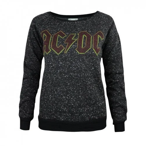Price Smash sporty casual hoodieAmplified Womens/Ladies AC/DC Logo Sweater