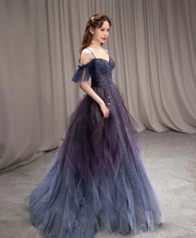 Price Meltdown elegant dresselegant dressDark starry sky purple tulle long prom dress A-line evening dress Y924 Price Meltdown elegant dresselegant dressDark starry sky purple tulle long prom dress A-line evening dress Y924