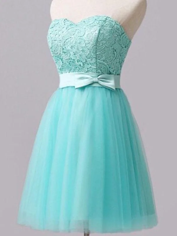Factory Direct Sale Sexy Homecoming Dress Sweetheart Lace Tulle Short Prom Dress Party Dress JK273