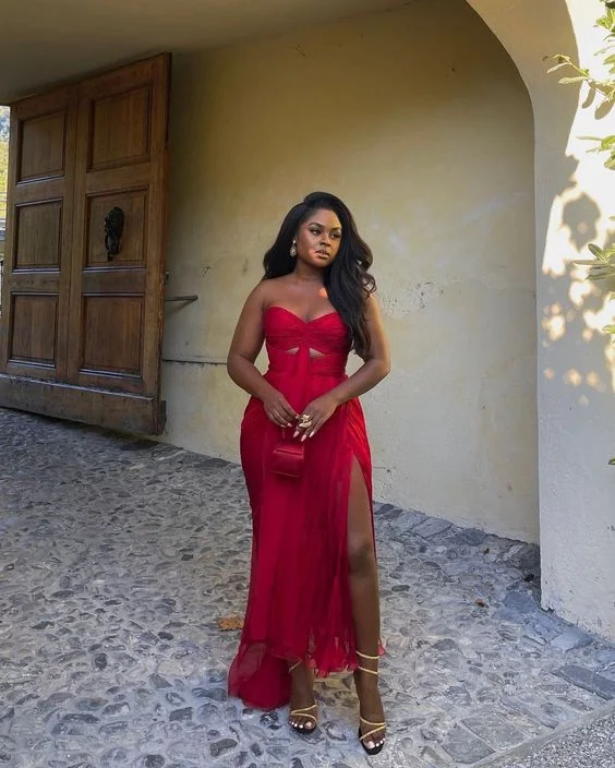 Savings Bonanza elegant shift dresselegant shift dressChic Red Prom Dress For Black Girls Y5057