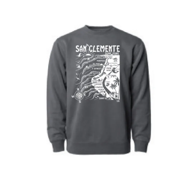 Great Deals trendy gym wear hoodieSunDiego SAN CLEMENTE MAP SWEATSHIRT - BLACK/WHITE