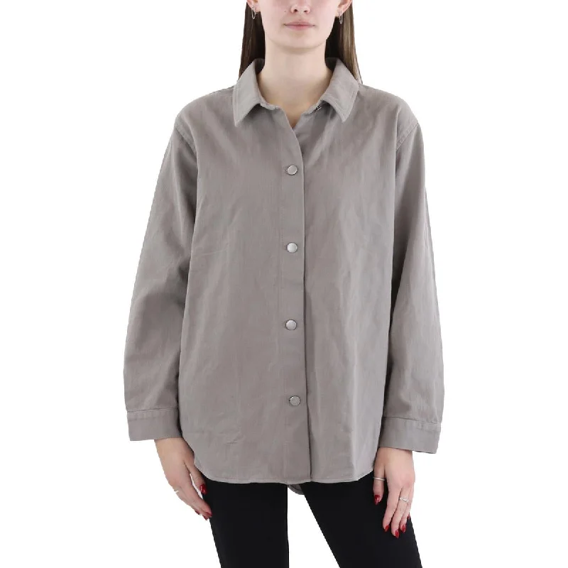 Deal Alert padded puffer coatWomens Organic Cotton Solid Shirt Jacket
