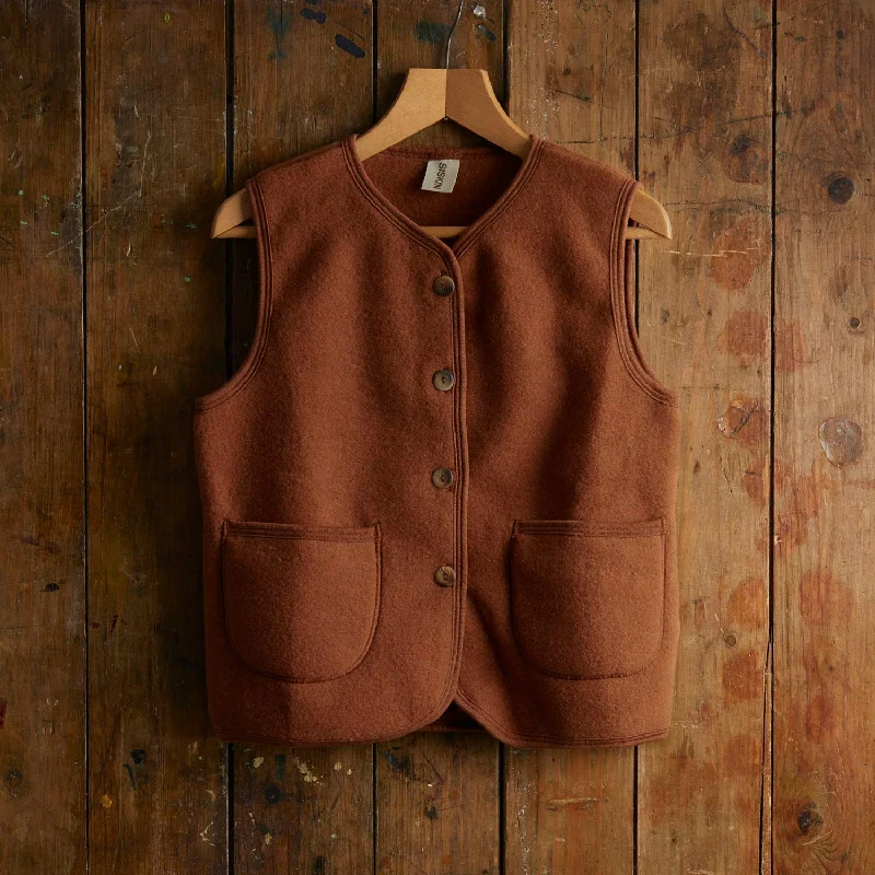 Shop and Save windbreaker jacketEider Womens Vest - Merino Wool Fleece - Deep Rust
