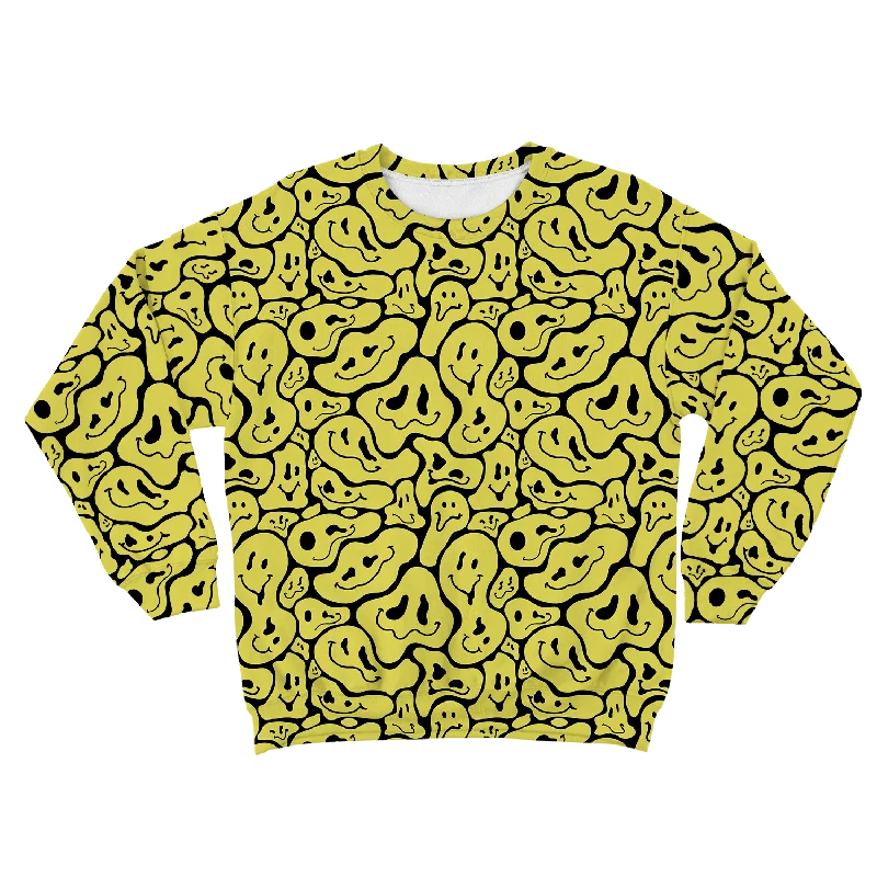 Midnight Madness stylish sports hoodieTrippy Smiley Faces All Over Print Unisex Sweatshirt