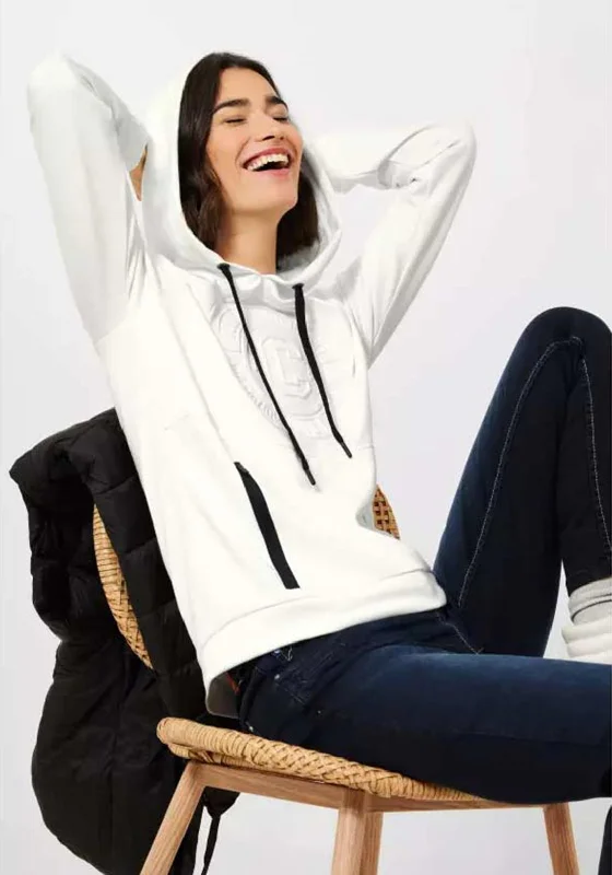 Low Prices chic hoodieCecil Embossed Logo Hoodie, White