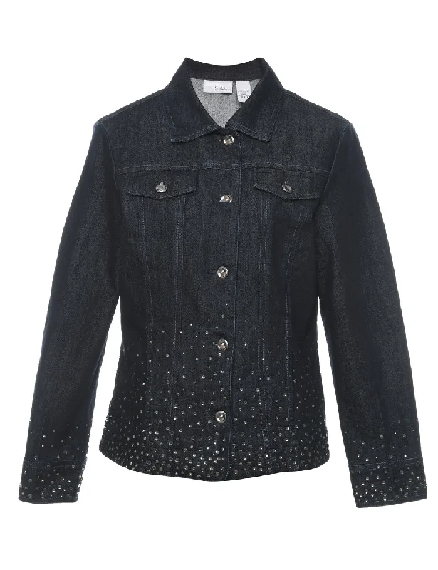 Price Reduction soft coatBlack Embellished Denim Jacket - M
