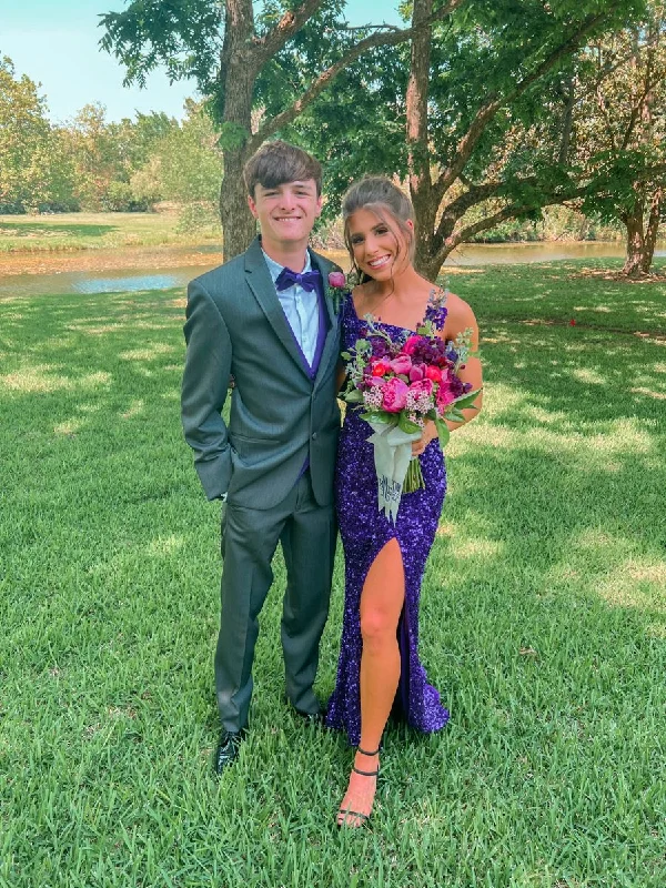 Act Now flowy dressflowy dressGlitter Purple Sequins Mermaid Prom Dress With Split Y4972 Act Now flowy dressflowy dressGlitter Purple Sequins Mermaid Prom Dress With Split Y4972