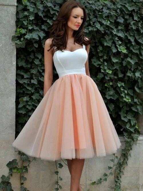 Clearance Items Cheap Homecoming Dress Sexy Straps Tulle Short Prom Dress Party Dress JK298