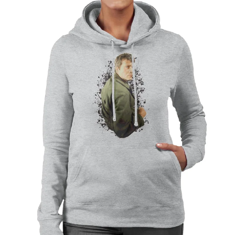 Super Bargain zippered hoodieTV Times Oliver Reed 1971 Women's Hooded Sweatshirt