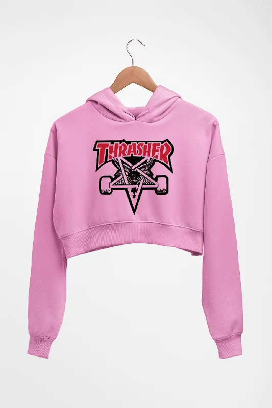 Deep Discounts fashion casual hoodieThrasher Crop HOODIE FOR WOMEN