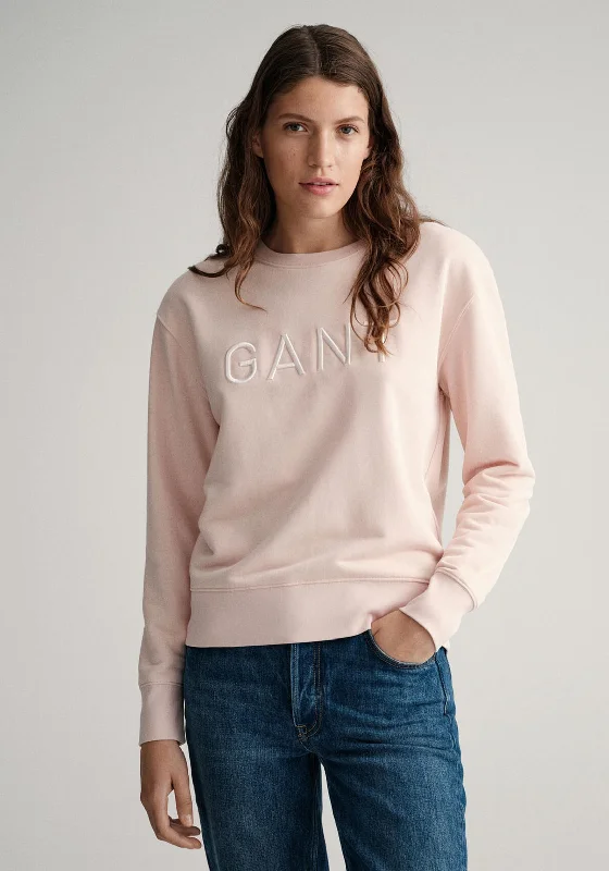 Factory Direct Sale casual zip-up sweatshirtGant Tonal Crew Neck Sweatshirt, Silver Peony