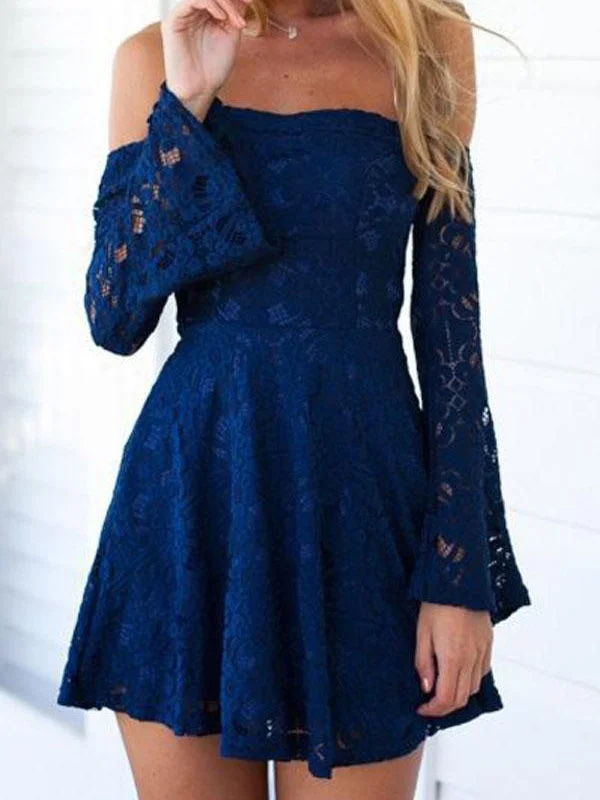 Unbeatable Prices Beautiful Homecoming Dress Off-the-shoulder Lace Short Prom Dress Party Dress JK455