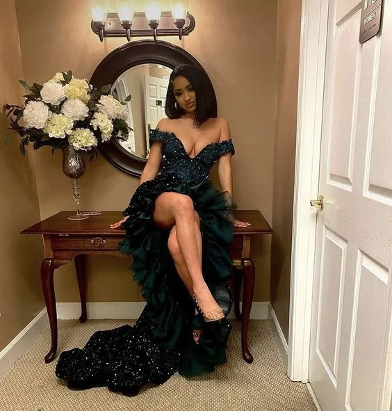 Instant Savings boho-chic dressboho-chic dressOff The Shoulder Dark Green Evening Dress,Sexy Prom Dress Y936