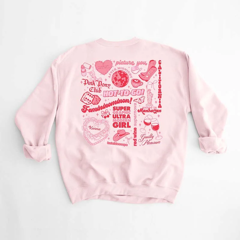 Can't Miss fashionable gym hoodiePop Star Grid Crewneck Sweatshirt