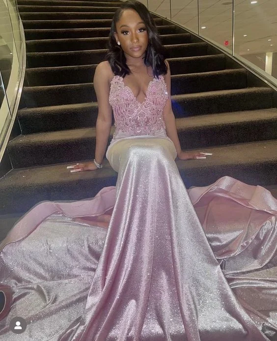 Fantastic Deals off-the-shoulder dressoff-the-shoulder dressElegant Mermaid Pink Long Evening Dress,Sexy Pink Evening Gown Y1367