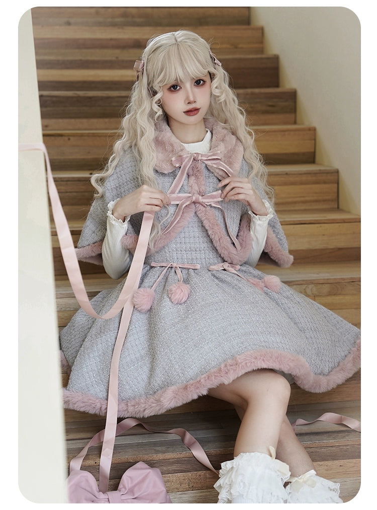 Clearance Sale trendy wrap dresstrendy wrap dressWith PUJI~Winter Love Song~Winter Sweet Lolita JSK Suit Plush Cape Clearance Sale trendy wrap dresstrendy wrap dressWith PUJI~Winter Love Song~Winter Sweet Lolita JSK Suit Plush Cape