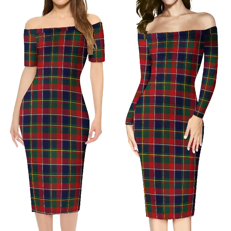 Friends and Family Sale Quebec Province Canada Tartan Off Shoulder Lady Dress