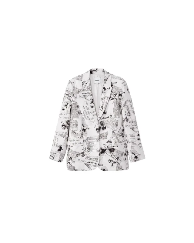 Exclusive Offers relaxed fit coatDesigual Cotton Blazer Suit with Elastane Blend