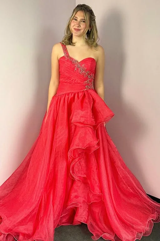 Huge Discounts trendy bodycon dresstrendy bodycon dressRed Tulle A-Line One Shoulder Beaded Prom Party Dress Huge Discounts trendy bodycon dresstrendy bodycon dressRed Tulle A-Line One Shoulder Beaded Prom Party Dress