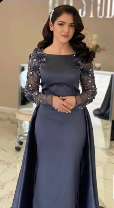Take Advantage satin midi dresssatin midi dressModest Long Sleeves Sheath/Column Prom Dress,Formal Gown Y5011