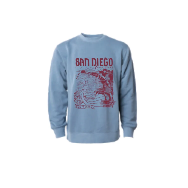 Lowest Price streetwear gym sweatshirtSunDiego WOMEN'S MAP FLEECE - SLATE/MAROON