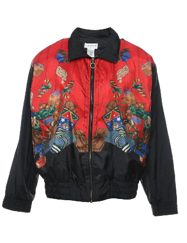 Season Finale Sale sleek and warm coatMulti-Colour Patterned Zip-Front Jacket - M