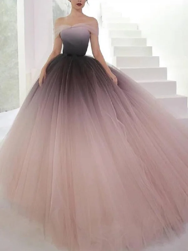 Online Exclusive Off-the-shoulder Ombre Prom Dresses Unique Prom Dress Long Evening Dresses NA4012