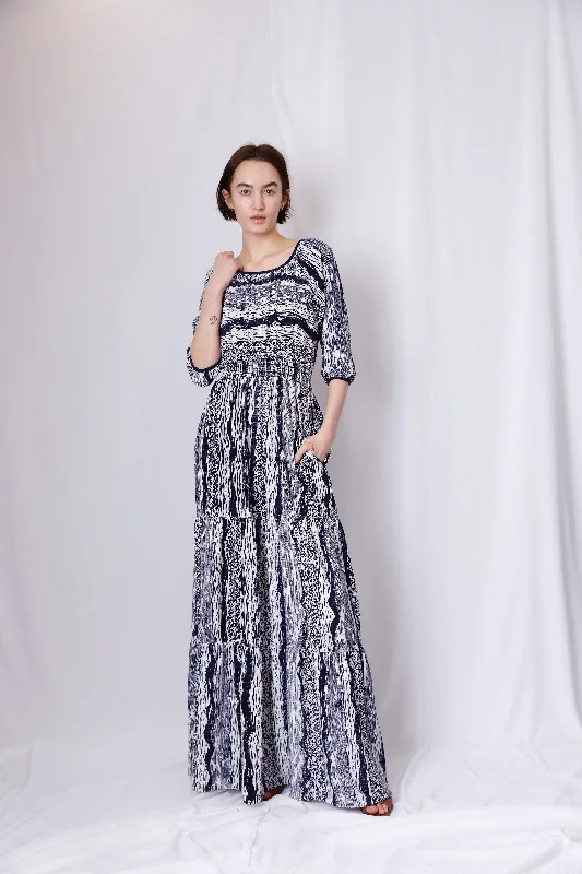 Super Sale trendy wrap dresstrendy wrap dressTIERED PEASANT MAXI DRESS WITH POCKETS