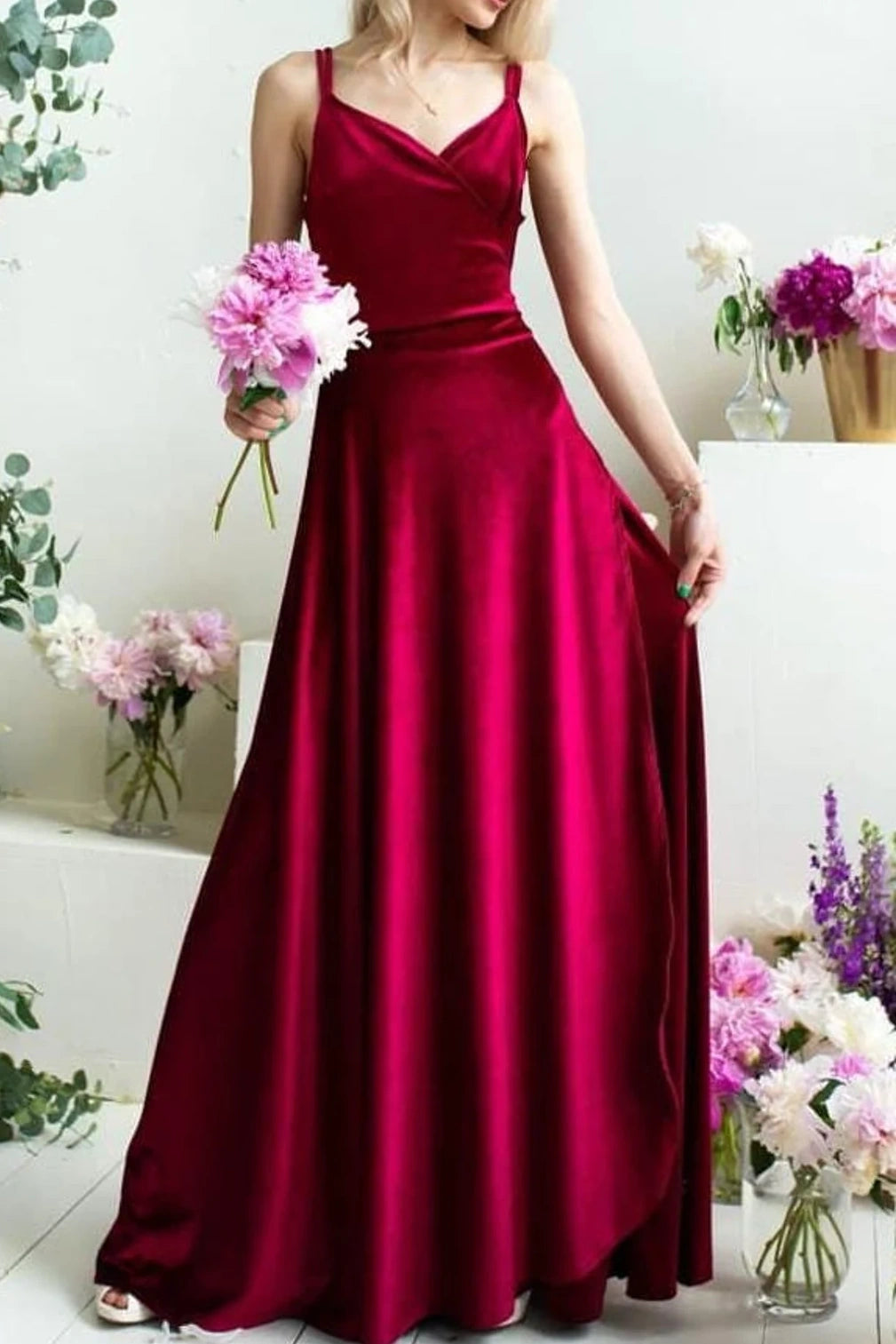 Clearance Event shift dressshift dressV-Neck Sleeveless A-Line Red Velvet Long Dress Clearance Event shift dressshift dressV-Neck Sleeveless A-Line Red Velvet Long Dress