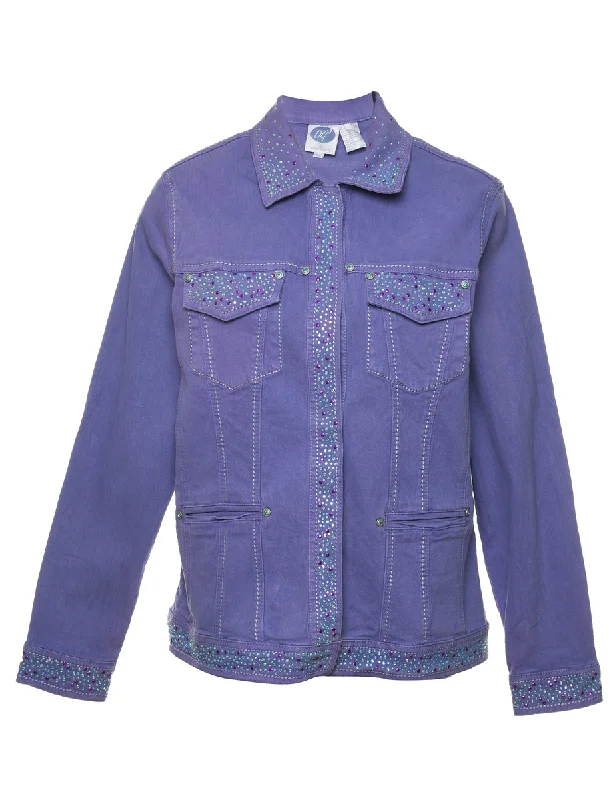 Markdowns urban coatPurple 1990s Embellished Denim Jacket - M