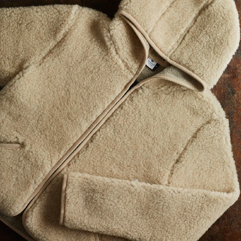 Limited Quantity tailored blazer coatWomens Wool Teddy Fleece Hooded Zip Jacket - Sand Brown Limited Quantity tailored blazer coatWomens Wool Teddy Fleece Hooded Zip Jacket - Sand Brown