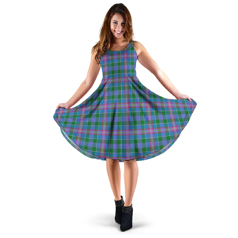 Weekend Deal Ralston Tartan Sleeveless Midi Womens Dress
