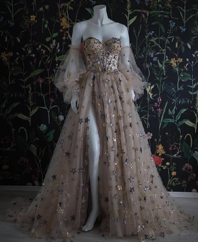 Today’s Special Beautiful Sequin Shiny Sweetheart Long A-line Aesthetic Prom Dresses