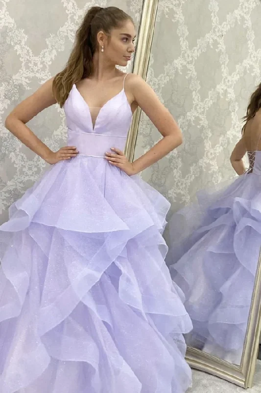 Daily Deals romantic dressromantic dressV Neck Backless Fluffy Lilac Long Prom Dress, Backless Lilac Formal Evening Dress Y910 Daily Deals romantic dressromantic dressV Neck Backless Fluffy Lilac Long Prom Dress, Backless Lilac Formal Evening Dress Y910