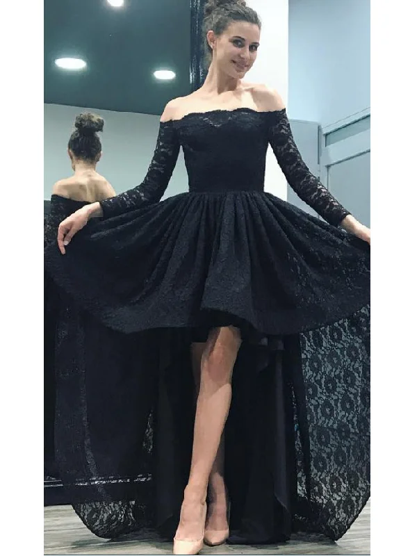 Best Seller Sexy High-low Prom Dresses Off-the-shoulder Asymmetrical Long Prom Dress/Evening Dress JKL210